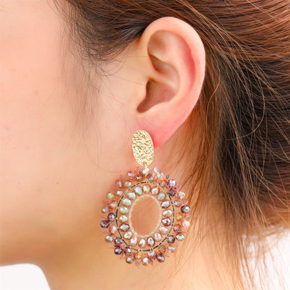 Day&Eve Flower Oval Drop - Champagne