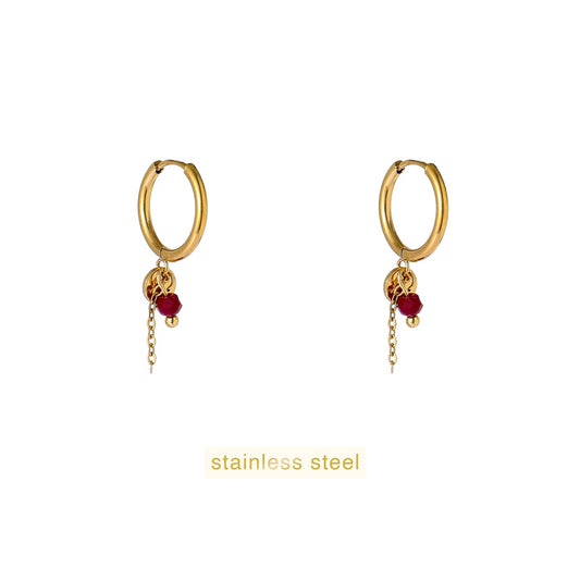 Day&Eve Small Petal Hoop - Red