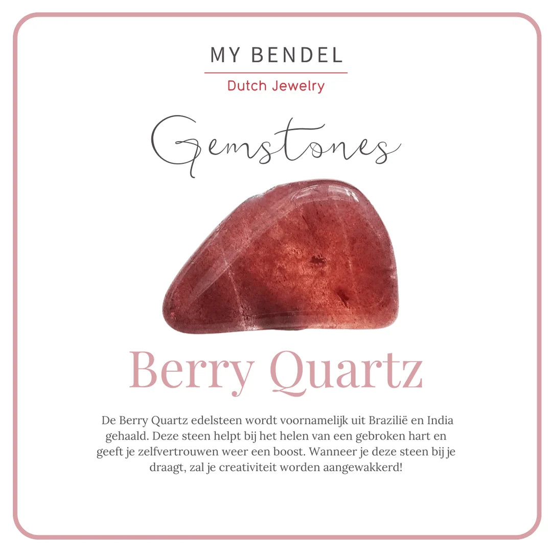 Elegante Ring met Edelsteen & Zirkonia • Berry Quartz