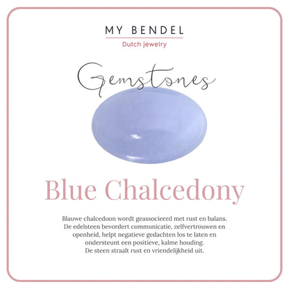 Gouden Ring met Organische Vorm - Blue Chalcedony