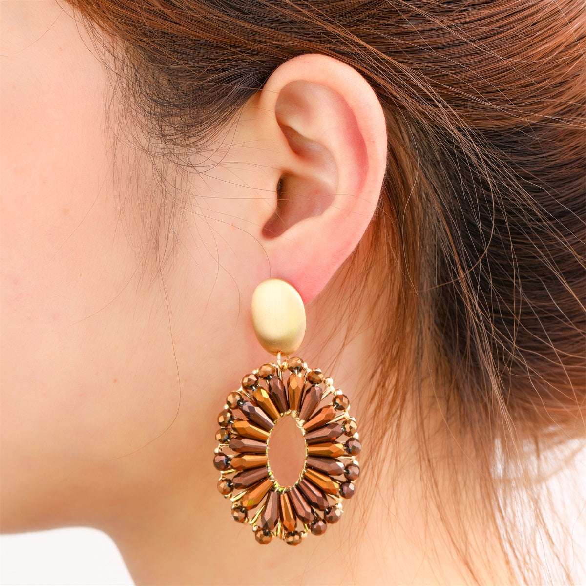 Day&Eve Bold Oval Dangle - Brown