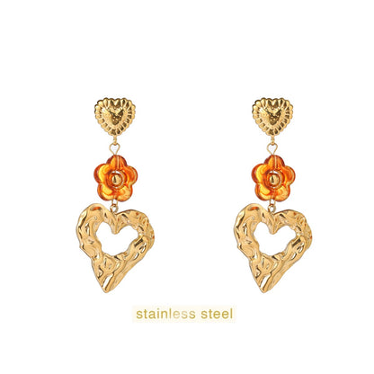 Day&Eve Open Heart Dangle - Brown