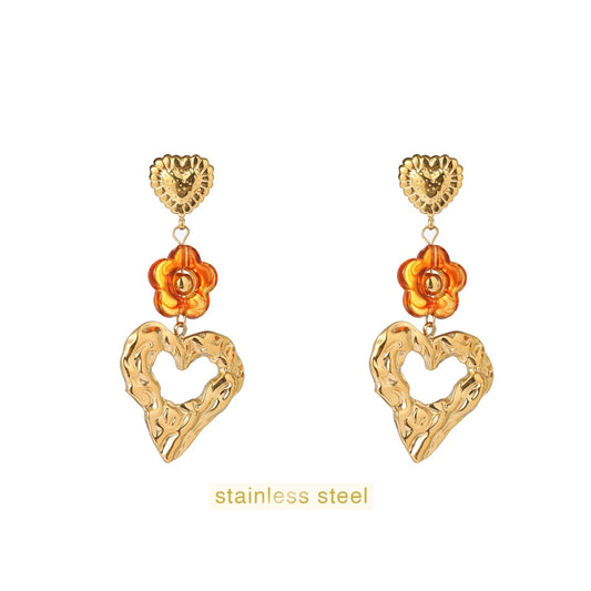 Day&Eve Open Heart Dangle - Brown