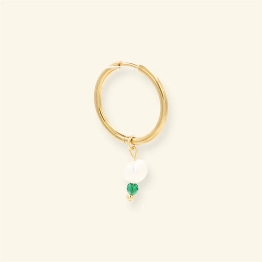 Pearl Facet oorbel - groen