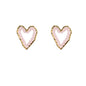 Day&Eve Hammered Beaded Heart Stud - Pink