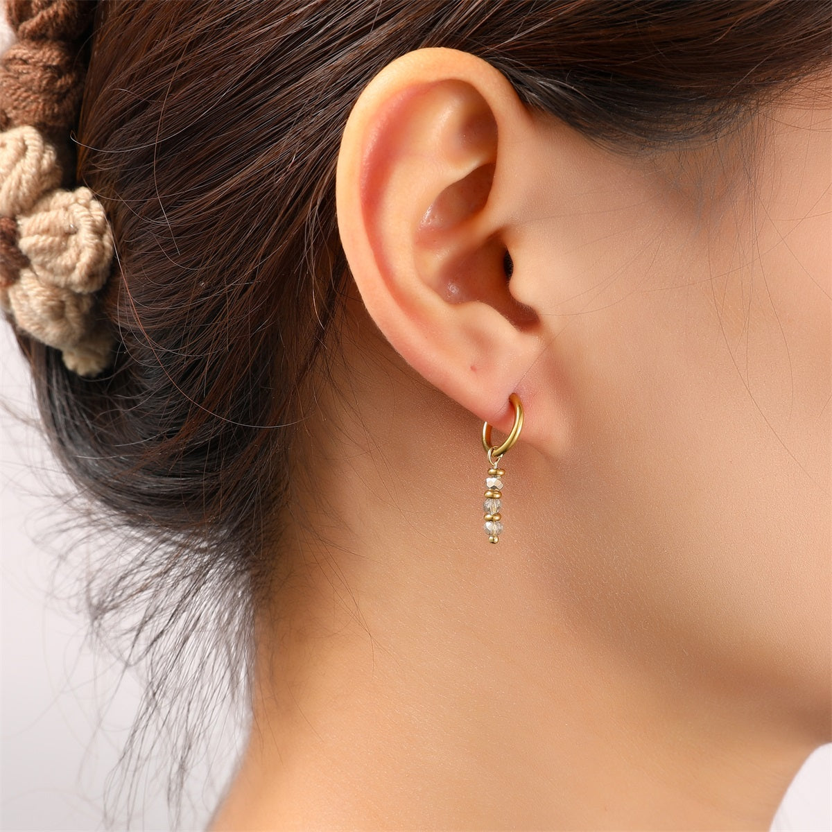 Day&Eve Triple Bead Hoop - gold CR