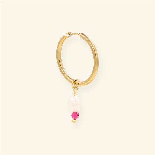 Pearl Facet oorbel - roze