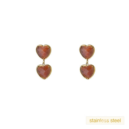 Day&Eve - Double Heart Dangle - Brown
