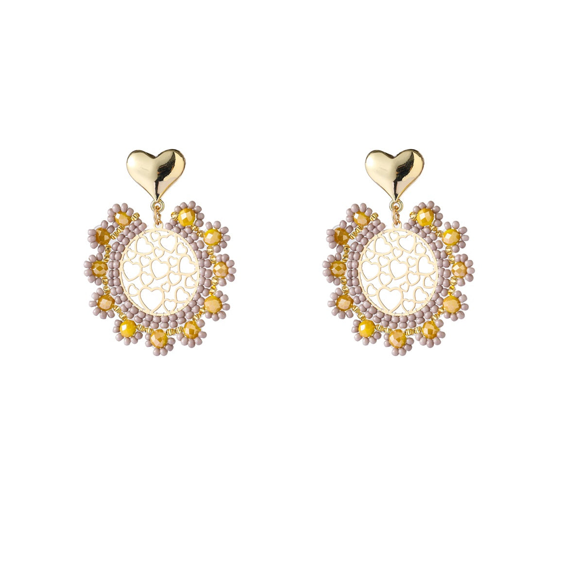 Day&Eve Lace Round Dangle - Champagne
