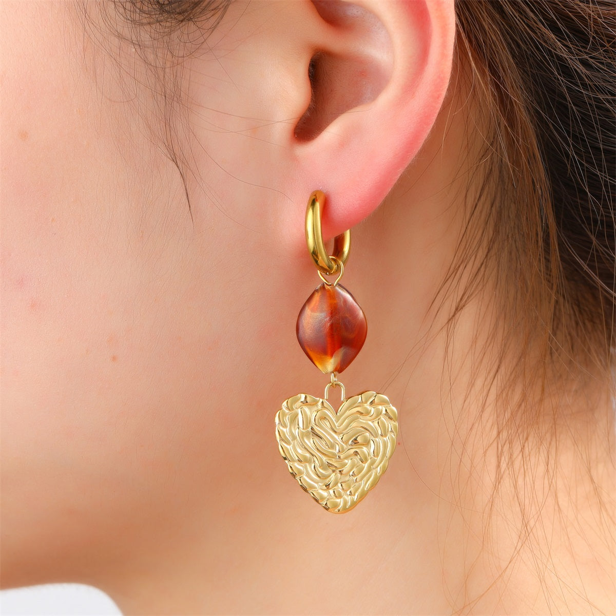 Day&Eve - Big Heart Hoop - Brown