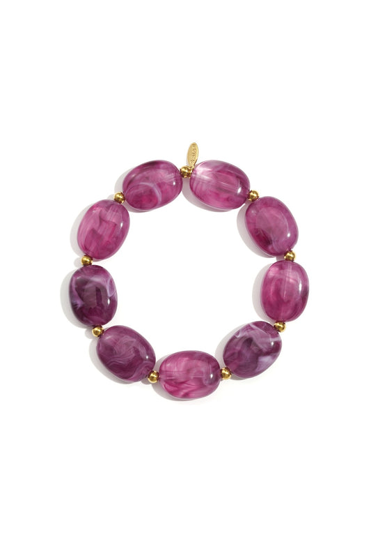 Kralen armband ovaal - paars