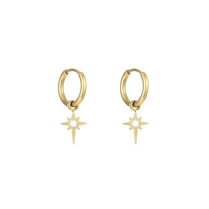 Morning star open oorbellen gold