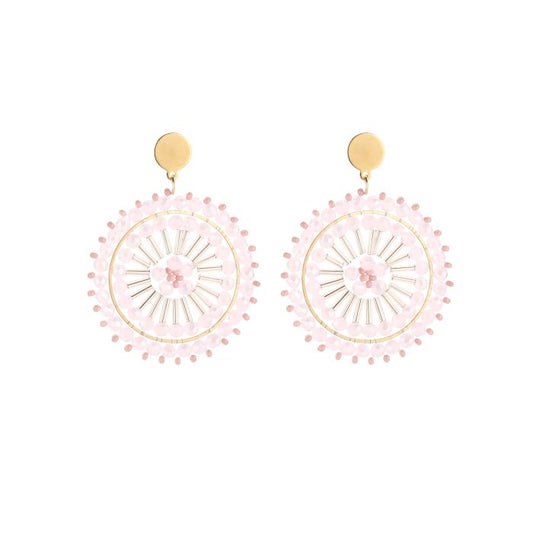 Mandala oorbellen licht roze