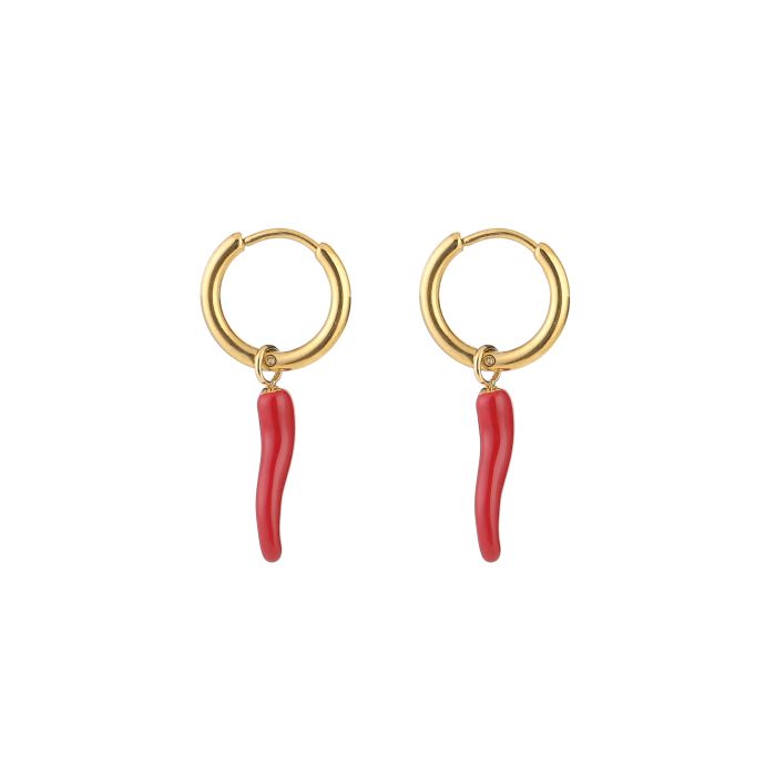Peper oorbellen rood