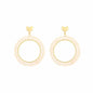 Statement oorbellen rond hart beige