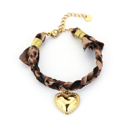Gevlochten armband met hart
