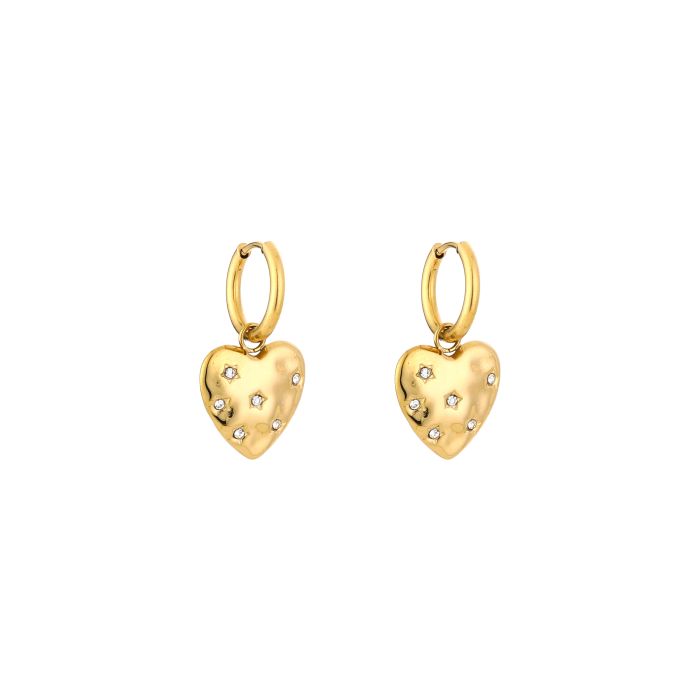 Hartjes oorbellen gold
