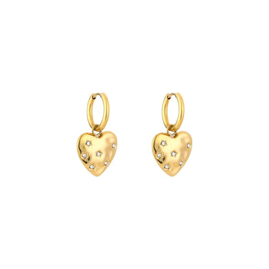 Hartjes oorbellen gold