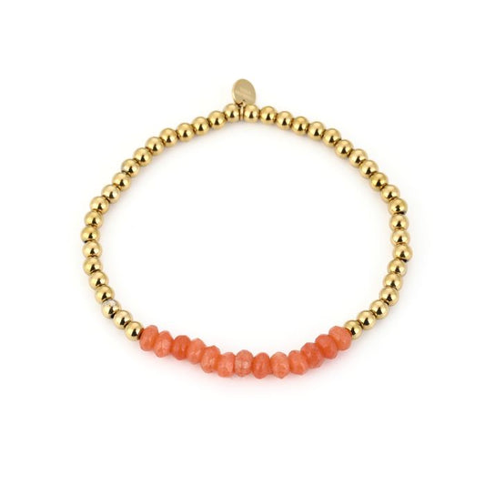 Kralen armband goud/oranje