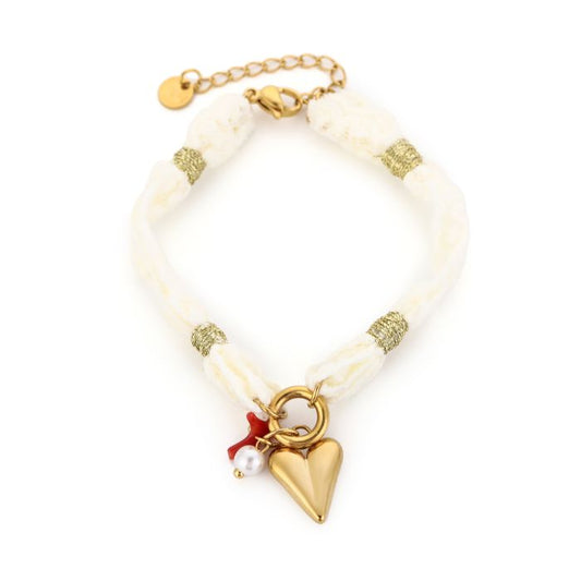 Stoffen armband wit