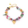 Natuurstenen armband met hartje rainbow