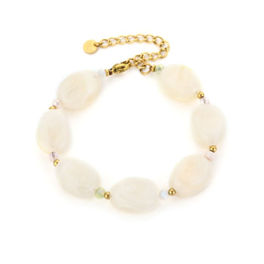 Natuurstenen armband wit