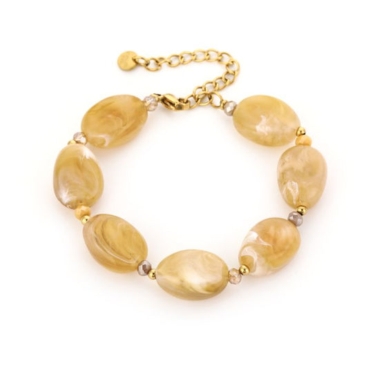 Natuurstenen armband khaki