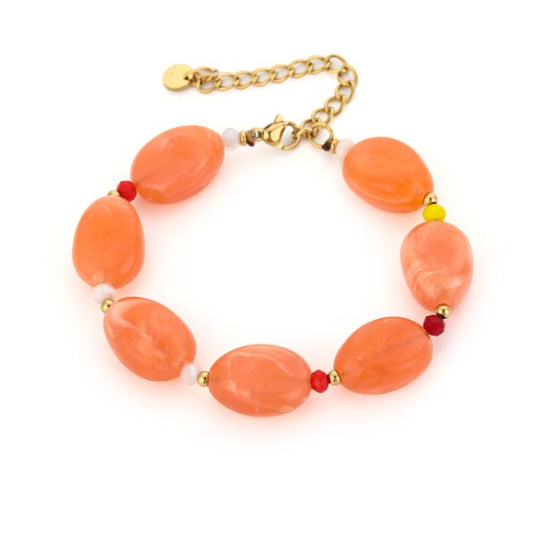 Natuurstenen armband orange