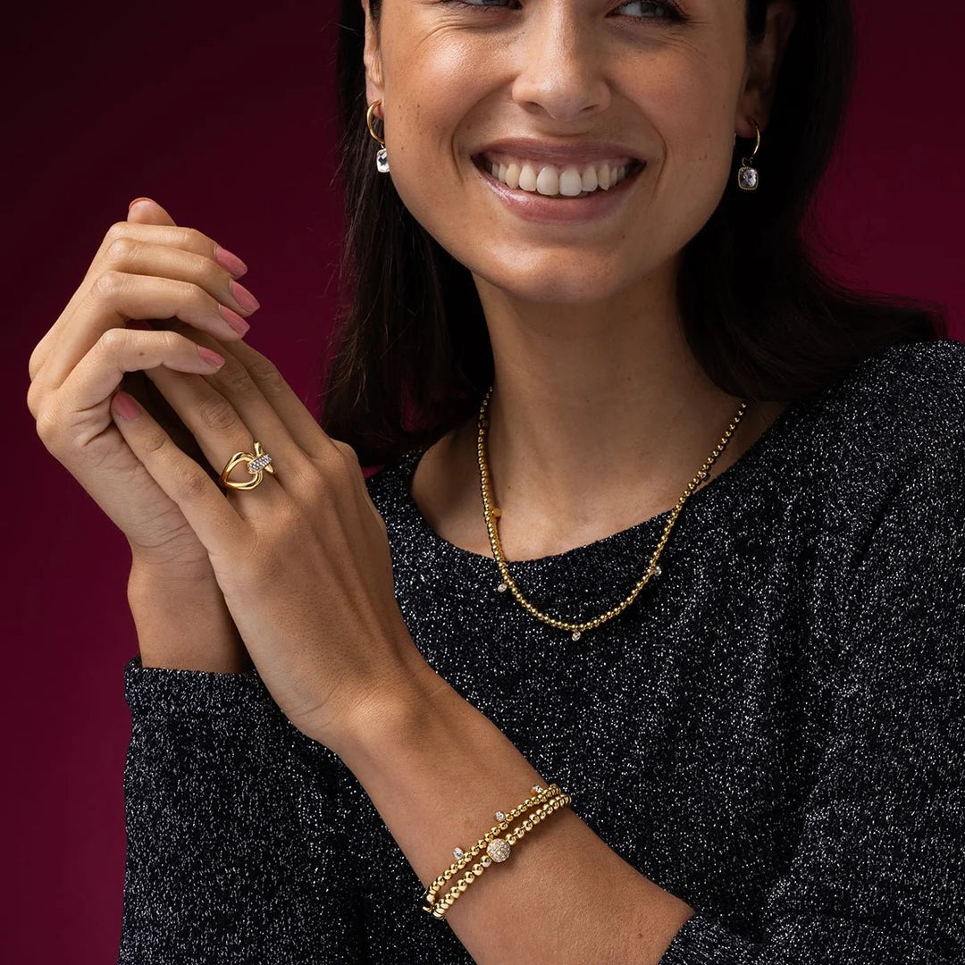 My Bendel gouden ring stainless steel – elegante ring met zirkonia