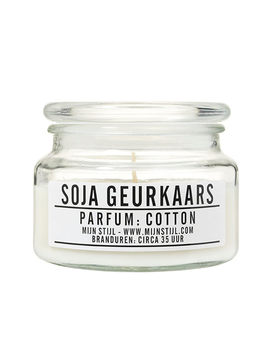 MijnStijl geurkaars glas cotton soja-basis