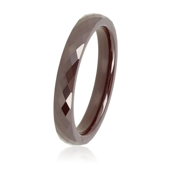 Keramieken Ring • Facet Geslepen • 3 mm • Bruin