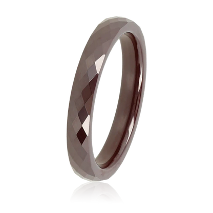 Keramieken Ring • Facet Geslepen • 3 mm • Bruin