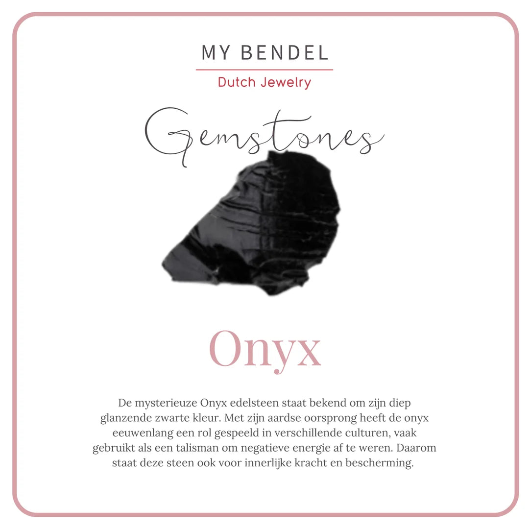Gouden zegelring - Onyx edelsteen - Stijlvolle damesring