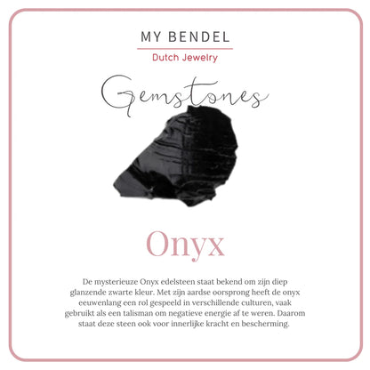 Gouden zegelring - Onyx edelsteen - Stijlvolle damesring