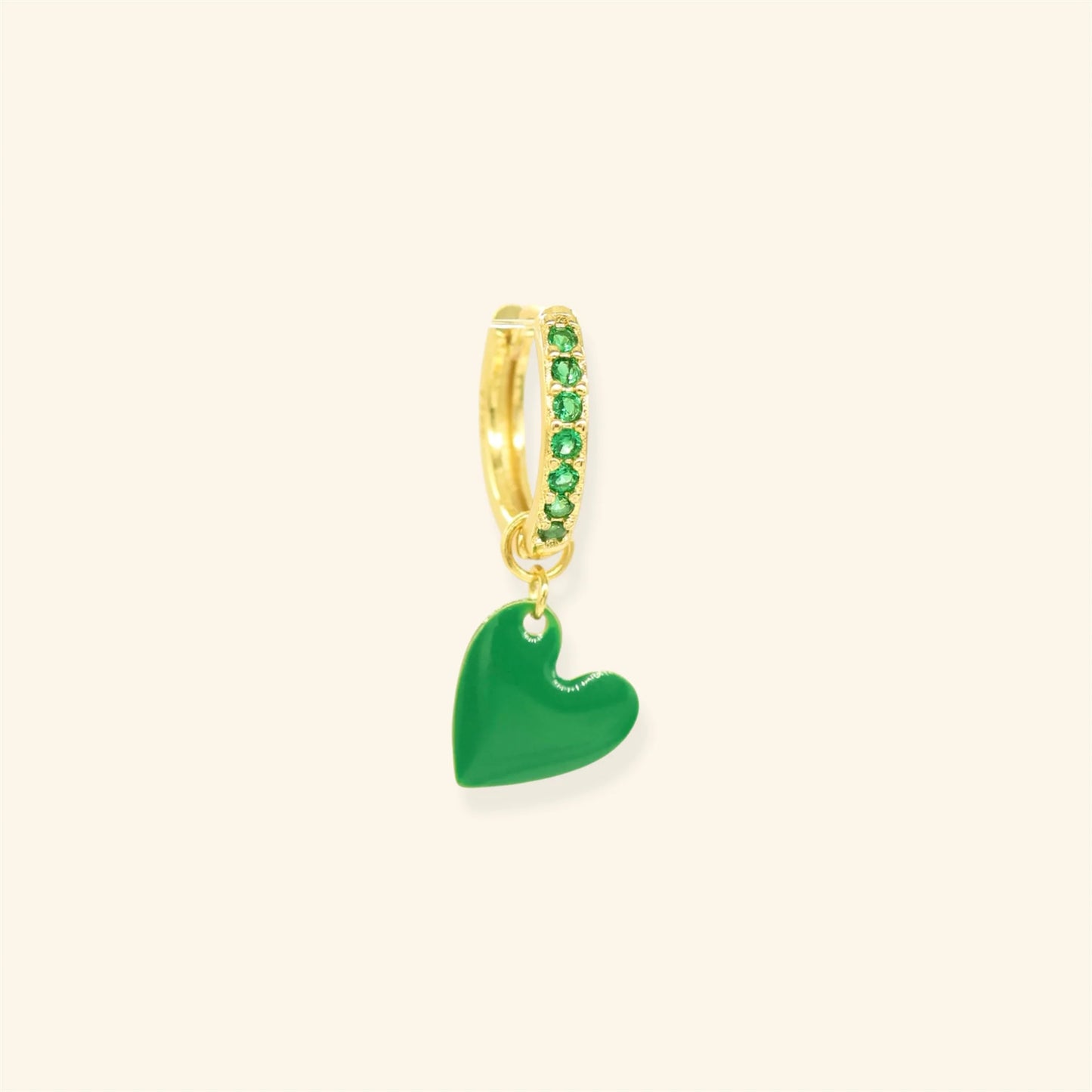 Rhinestone oorbel - Groen