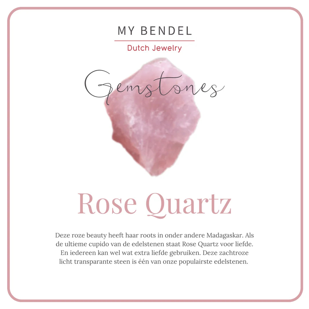Gouden Zeshoek Ring met Rose Quartz Edelsteen