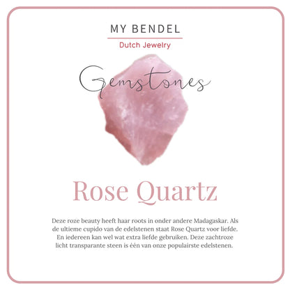 Gouden ring - Drie Rose Quartz edelstenen - Tijdloze charme