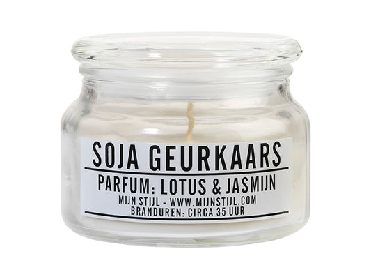 MijnStijl geurkaars glas Lotus Jasmijn soja-basis