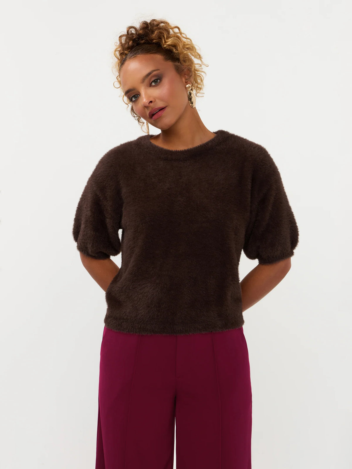Knitted top Mary | Dark brown