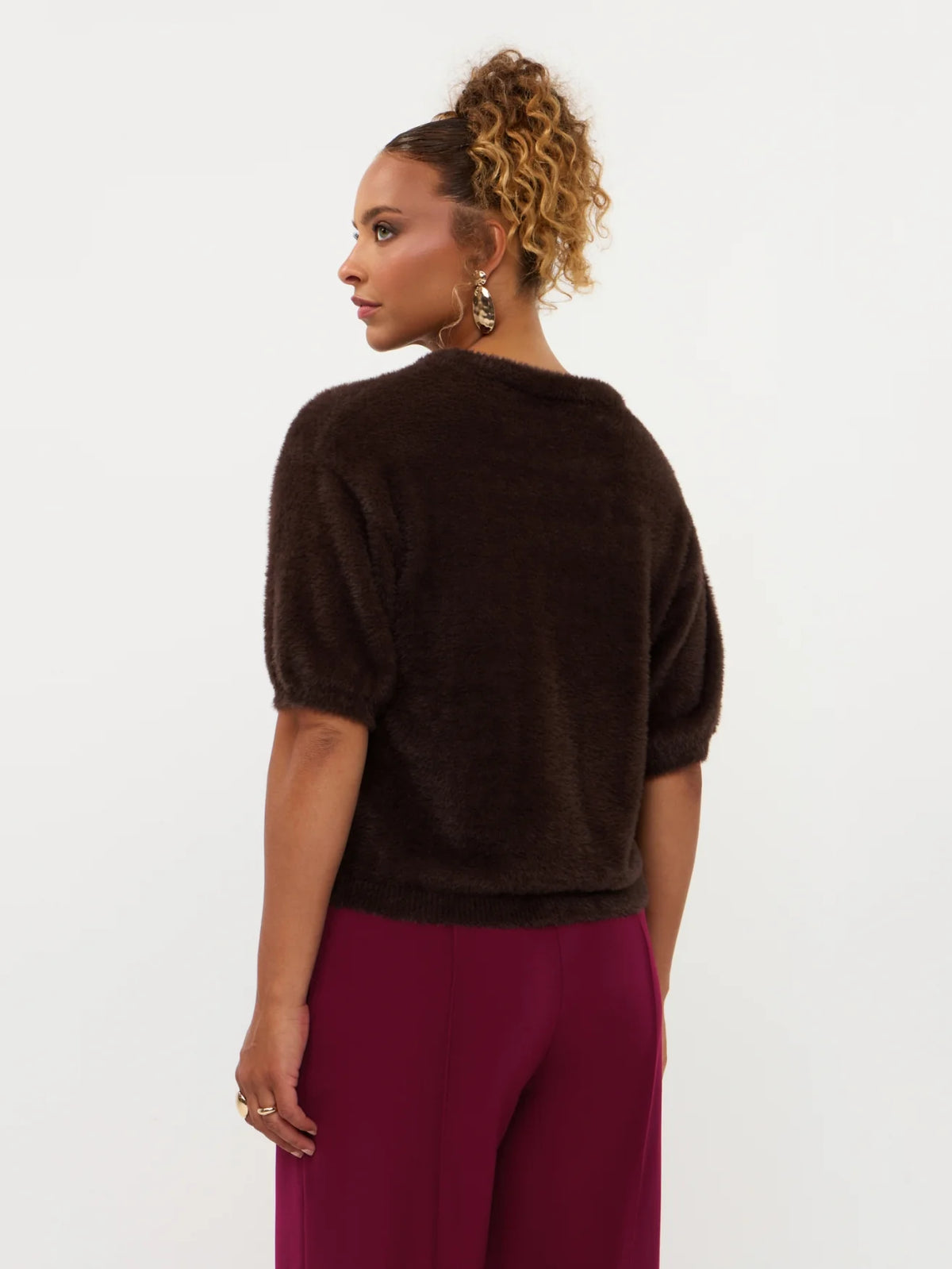 Knitted top Mary | Dark brown