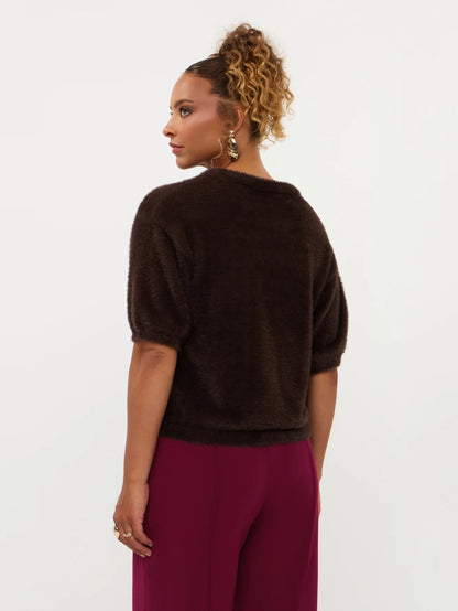 Knitted top Mary | Dark brown