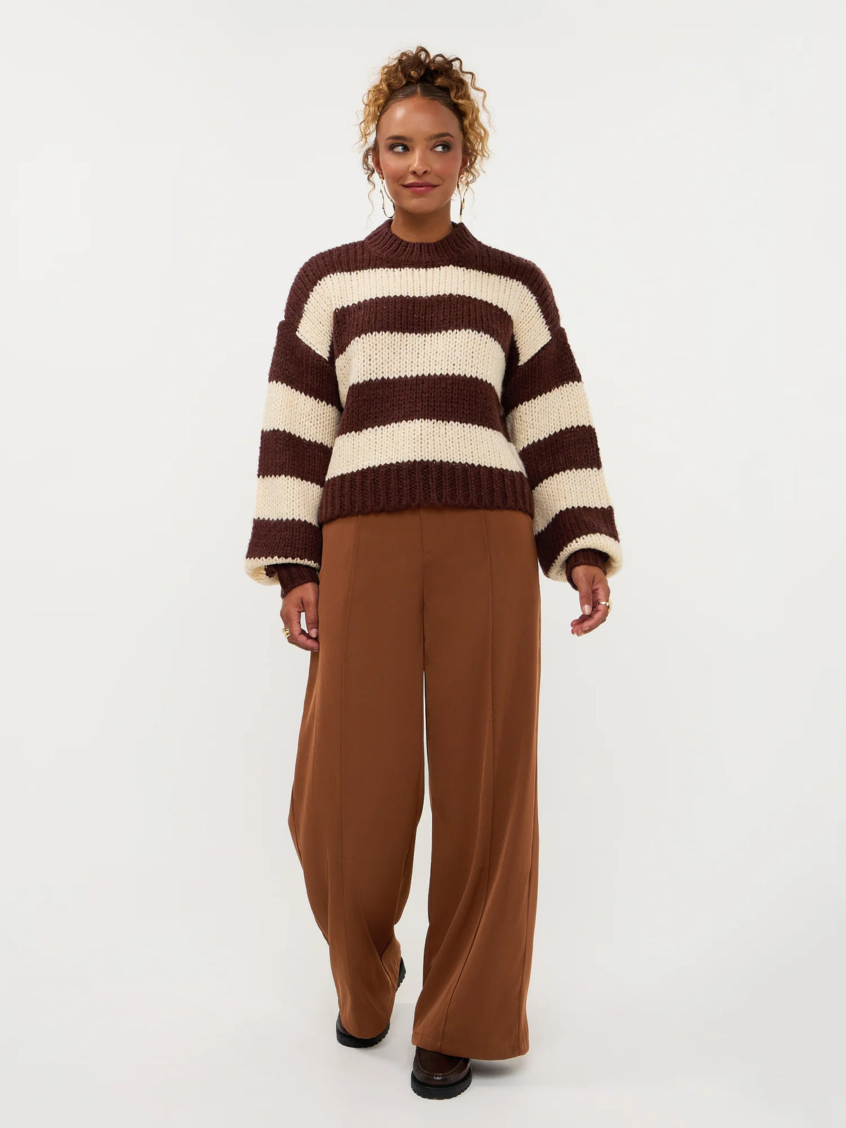 Knitted sweater Brianna | Dark brown