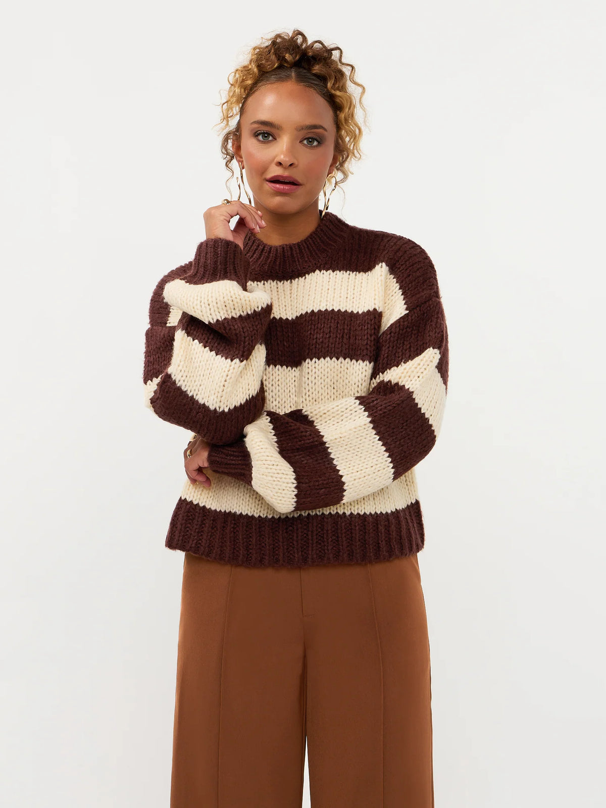Knitted sweater Brianna | Dark brown