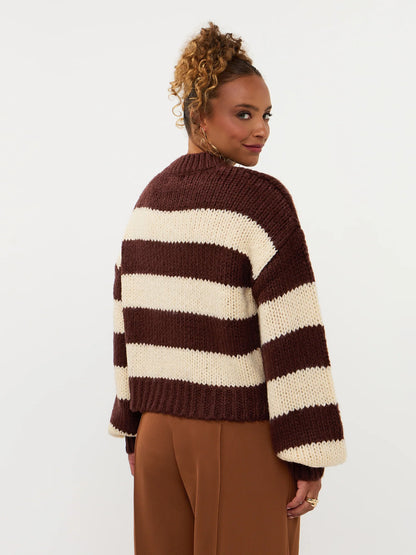 Knitted sweater Brianna | Dark brown