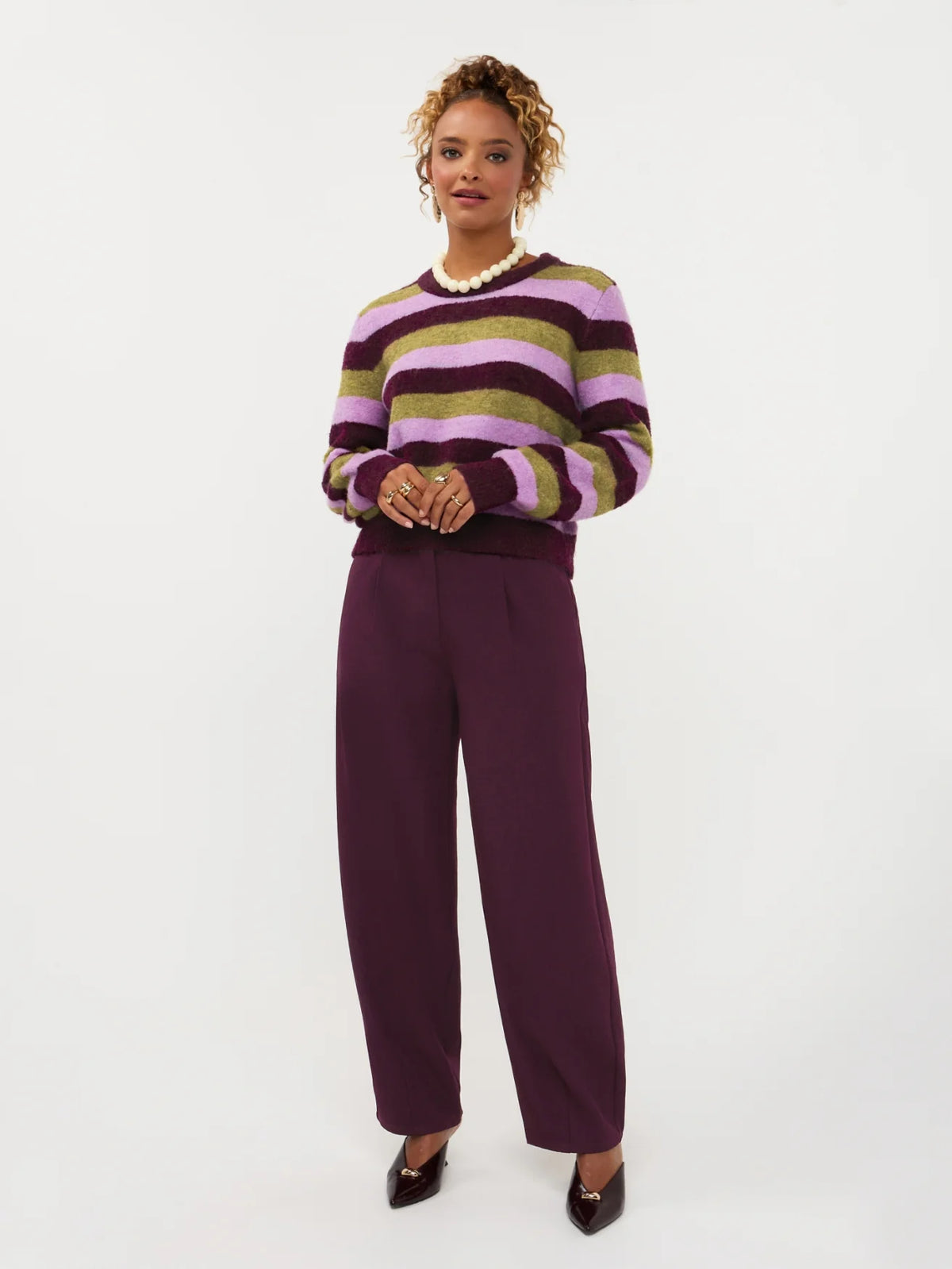 Knitted sweater Aurora | Aubergine