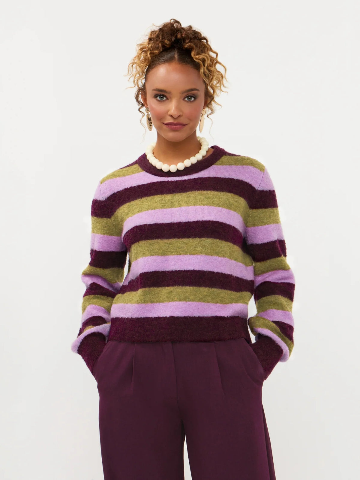 Knitted sweater Aurora | Aubergine