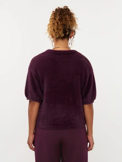 Knitted top Mary | Aubergine