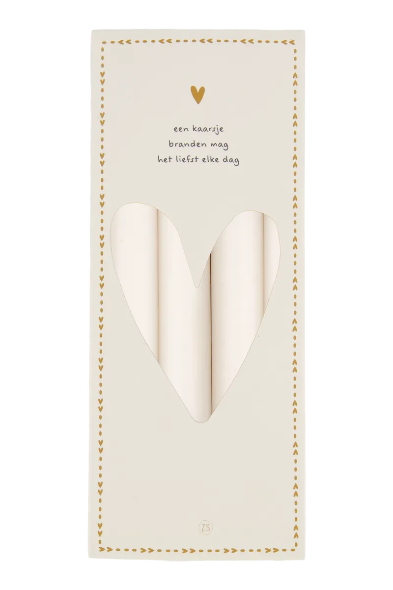zusss 4 rustieke kaarsen 20cm off white
