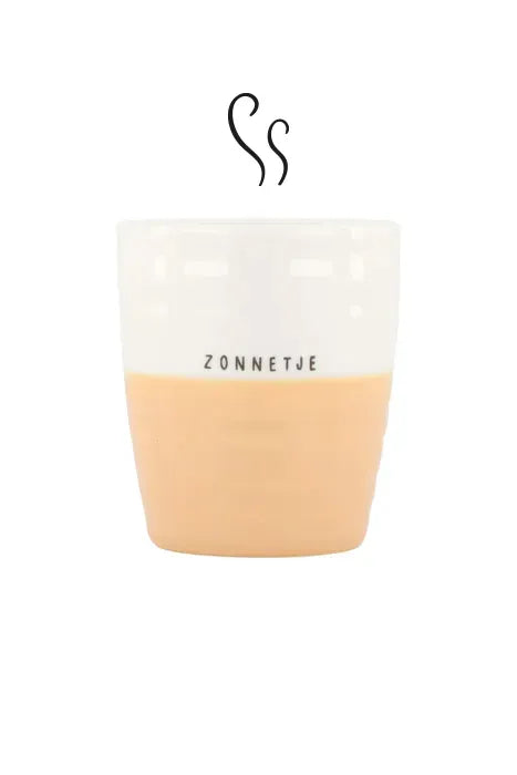 zusss koffiemok zonnetje wit/perzik
