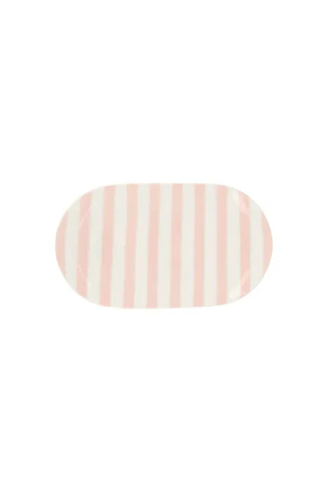 zusss serveerschaal streep wit/roze